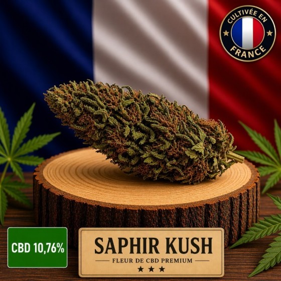 Fleur de CBD Saphir Kush -...